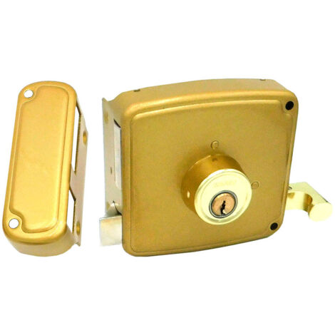 Crs02 Serratura da coprire destra 40 x 80 mm verniciata oro