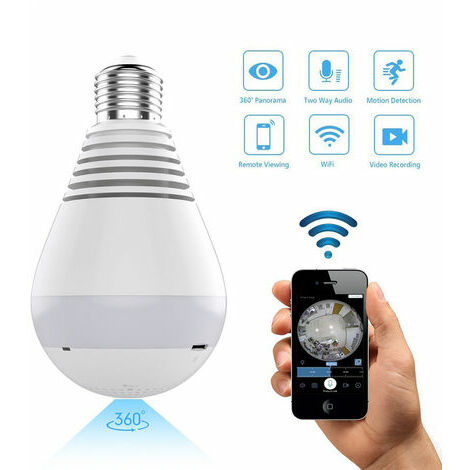 CRUEL 1080P Teléfono inteligente inalámbrico Monitoreo remoto Cámara de bombilla panorámica de 360 grados