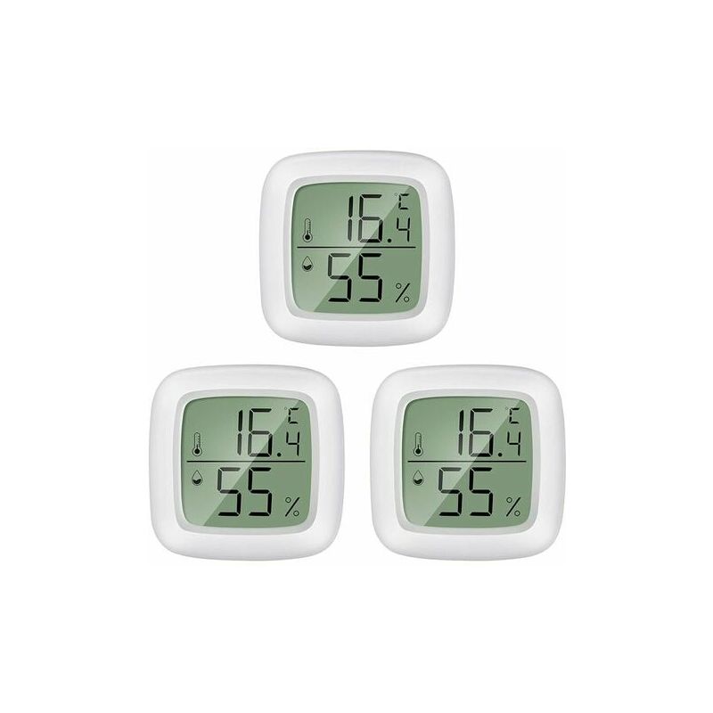 Cruel 3-Pack Mini lcd Digital Thermometer Hygrometer for Kids Room, Senior Room, Study, Wine Cellar, Etc -