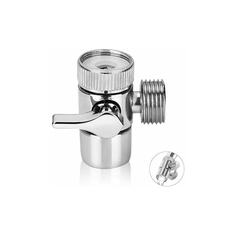 Cruel 3 Way Shower Faucet Shut Off Diverter Brass Chrome Adapter Shower Diverter Diverter Valve for Kitchen or Bathroom Sink Washing Machine