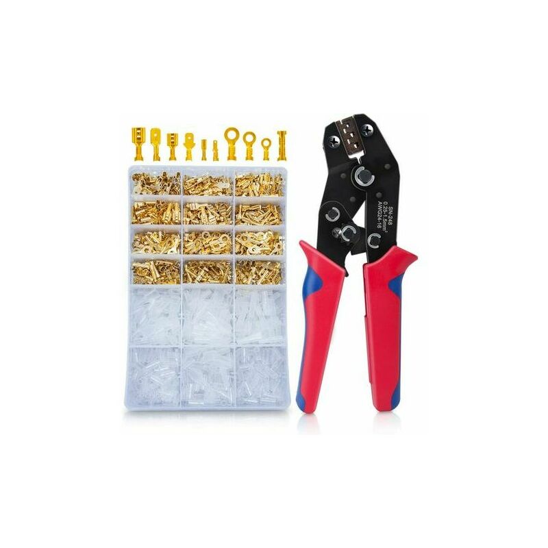 Cruel Crimping Tool SN-48B with 600pcs Terminals 2.8mm 4.8mm 6.3mm Male Female Electrical Wiring Ferrules Crimper 0.25-1.5mm² Professional Pliers