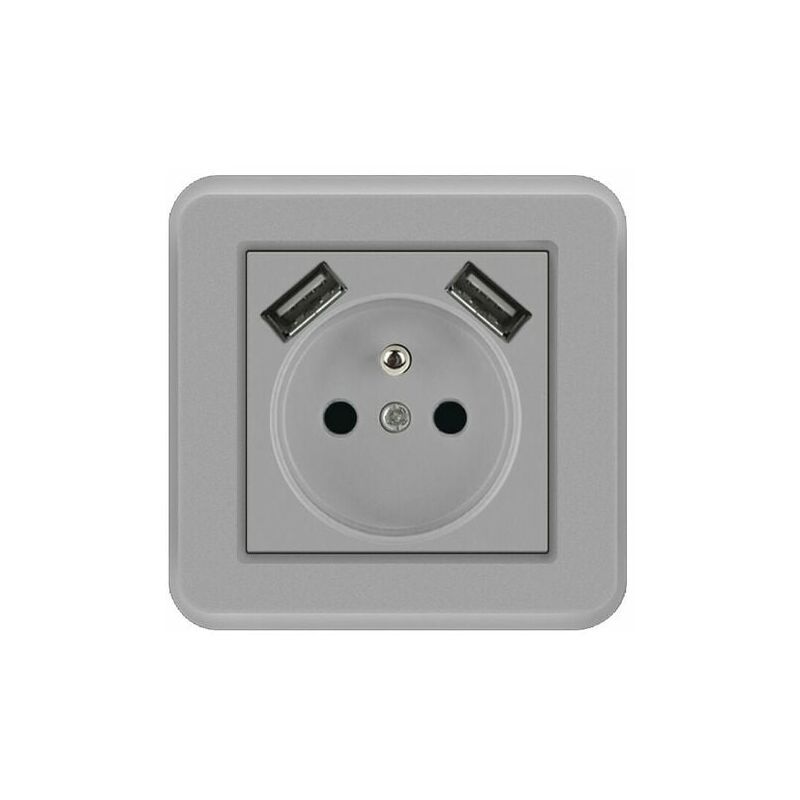 Modou - cruel French socket 16A European socket type 82 recessed wall socket pc gray color 8,28,2 cm(b)-
