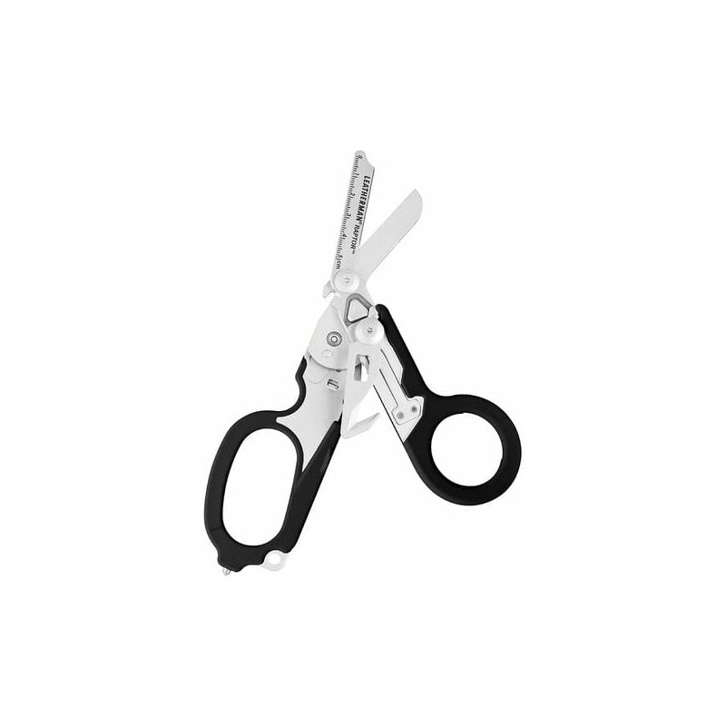 CRUEL Stainless Steel Multi-Purpose Medical Scissors with 6 Tools including Oxygen Cylinder Keys and more, Made in USA, Black Color, Case Included