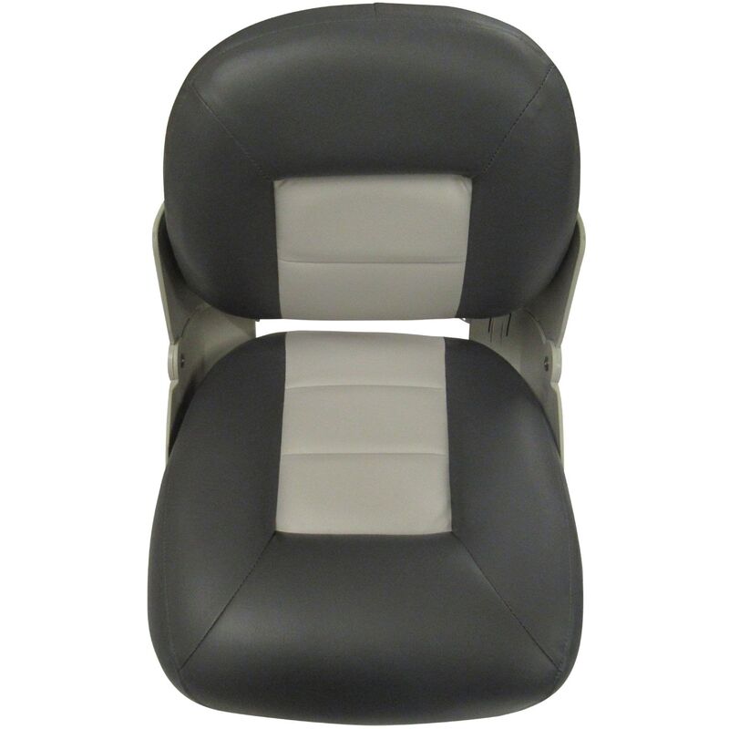 Cruise Style Folding Boat Seat Grey Charcoal (Low Back Fishing Marine Replacement Upholstery)