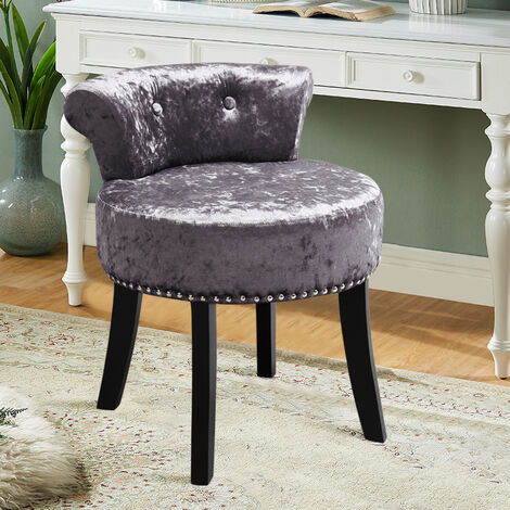 Crush Velvet Dressing Table Chair Vanity Makeup Stool ...