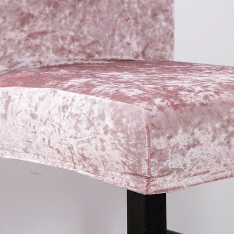 Crushed Velvet Dining Chair Covers Set of 4,Stretch Removable Washable Dining Chair Slipcover Super Soft High Back Chair Cover Protector for Wedding Party Dining Room Home Decor(4pcs,Pink)