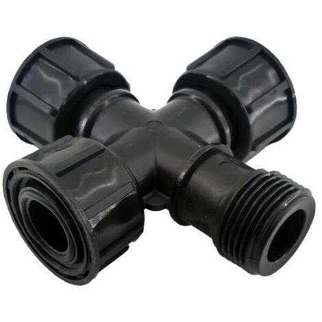 Cruz Colectora 1" Macho x 3 Hembra Giratorias con Junta Estanca