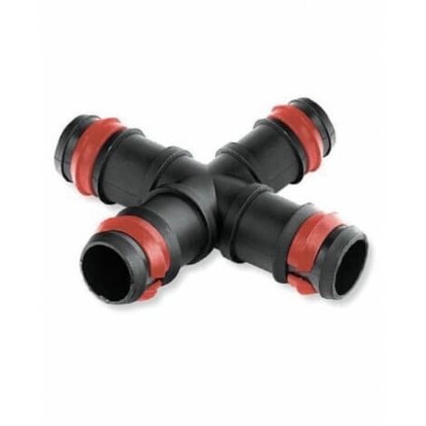 Cruz Goteo 4 Salidas con Anilla de Seguridad 16mm. Bolsa de 2 Unidades