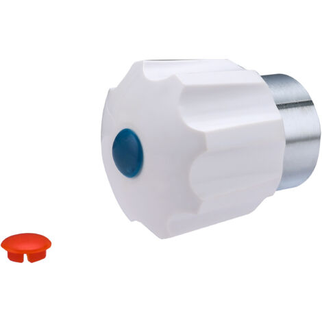 Cruzeta blanca para grifo con pastillas azules y rojas NOYON & THIEBAULT