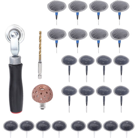 Cryfokt Reifenreparaturset – Pilzförmiges Reparaturset, Leckschutz, langlebige Reifenreparaturwerkzeuge, 4-mm-Hartmetall-Bits, zum Polieren von Autos, LKWs, Fahrrädern und Rollern