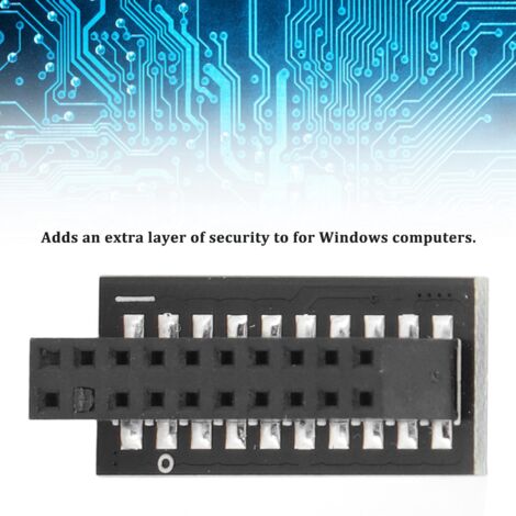 Cryfokt TPM 2.0 Modul LPC-Schnittstelle Zuverlässige Verschlüsselungs-Sicherheitskarte 20 Pins, Stabile Leistung für //GIGA, 16 mm breites schwarzes elektronisches Bauteil.