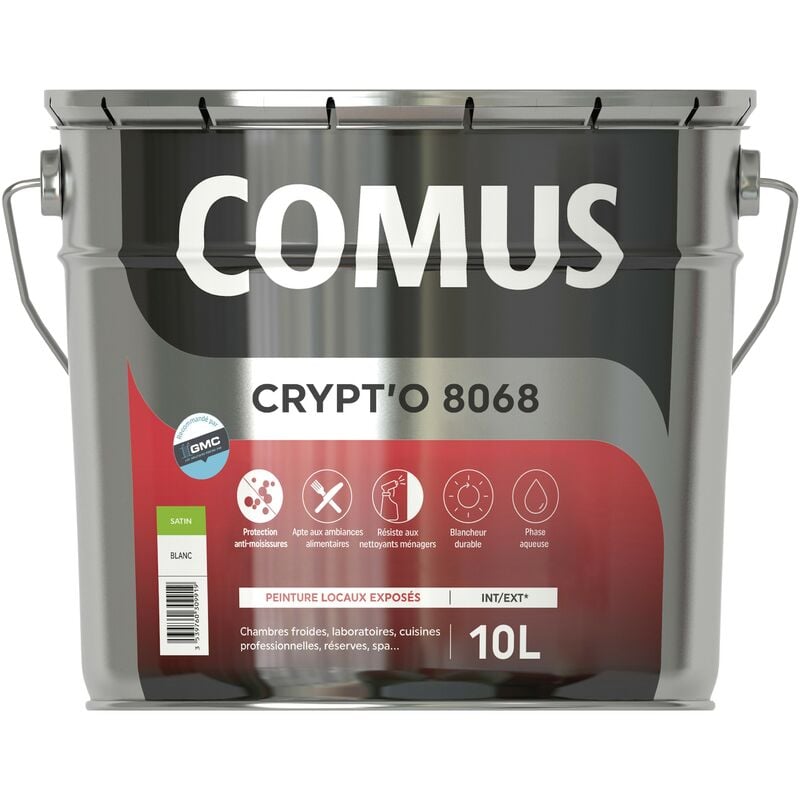 Comus - crypt'o 8068 10L - Peinture de finition pour locaux exposés en phase aqueuse