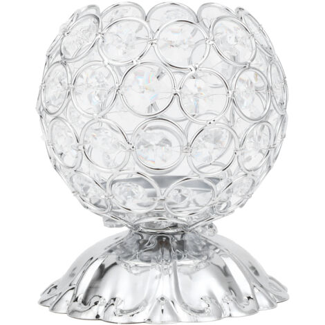 Crystal Candle Holder Electroplated Wrought Iron Candlestick Ornament Electronic Candle Stand