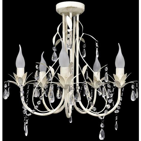 Crystal Pendant Ceiling Lamp Chandelier Elegant 5 Bulb Sockets VD08348