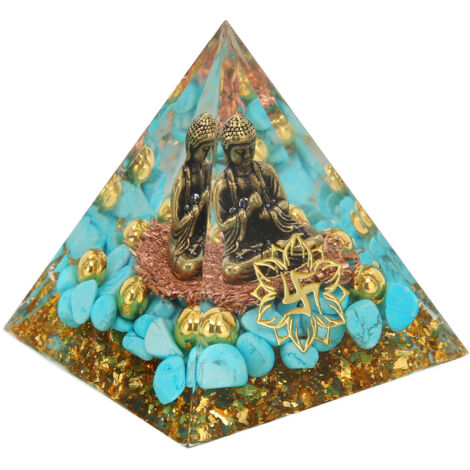 Crystal Pyramid Buddha Design Exquisite Beautiful Pyramid Power Stone Decoration Ornament for Yoga Meditation