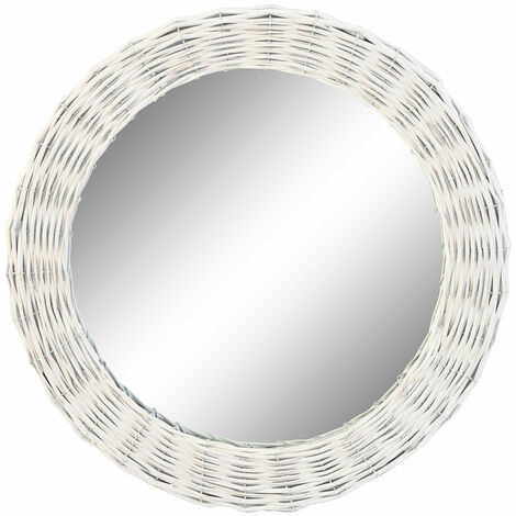 Crystal Wicker Mirror 63x4x63 60 weiß geflochtene Kristall Wicker MDF Material Mehrfarbige Farbfamilienspiegel Details
