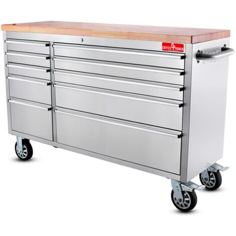 CRYTEC POWER 55 inch Stainless Steel 55 Inch Tool Chest with 10 Drawers