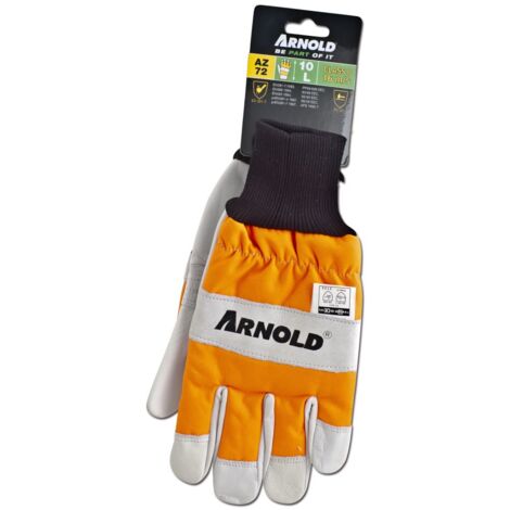 CS-1 Guantes de protección contra cortes de motosierra de cuero - Tamaño 10 Arnold