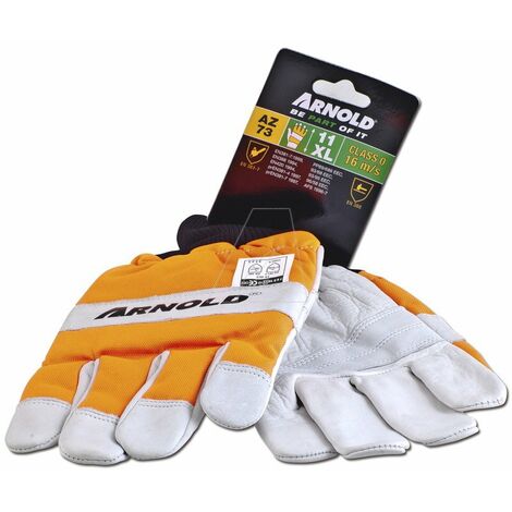 CS-1 Guantes de protección contra cortes de motosierra de cuero - Tamaño 11 Arnold