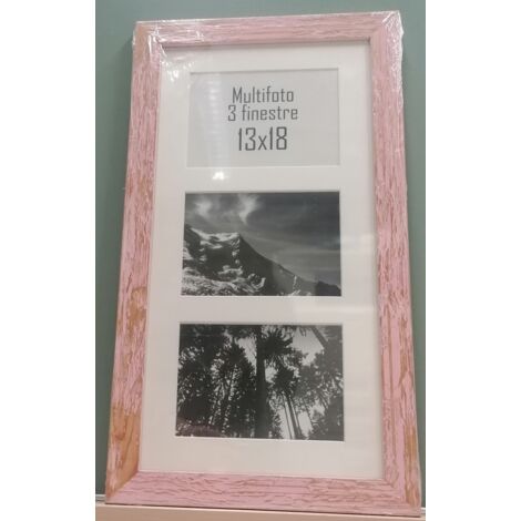 CS - MULTIFOTO A 3 FINESTRE GAIA ROSA PASTELLO CM 25x50