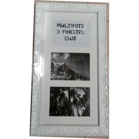 CS - MULTIFOTO SYLVIA BIANCO OPACO CM 25x50 A 3 FINESTRE