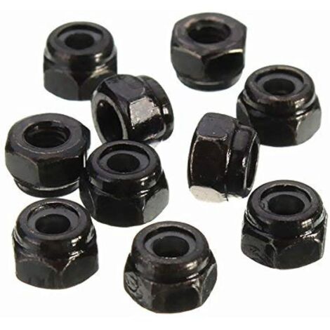 Cs1 10Pcs Carbone Acier Auto-Bloquant Écrou Hexagonal Nylon Insert Écrou M2/M 2.5/M3/M4/M5/M6/M8 - M8