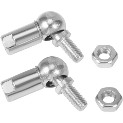 CS10 Tige Extrémité Roulement à Billes avec Goujon Main Droite Femelle Filetage M6x1.0 Main Droite Mâle Filetage M6x1.0 Autolubrifiant Acier Carbone Bille Prise Emboutissage 2pcs