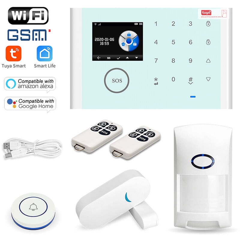 

CS118 WiFi + GSM + GPRS 3 en 1 de red inteligente sistema de alarma casera Tuya APP de control remoto 433MHz hogar seguro timbre de la puerta