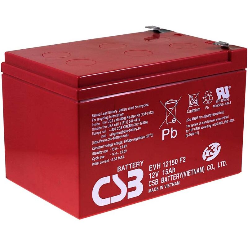 

CSB Batería plomo EVH12150/X3 12V 15Ah cíclica