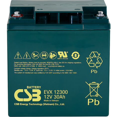 CSB Blei Akku EVX12300 12V 30Ah M5 Innengewinde zyklenfest