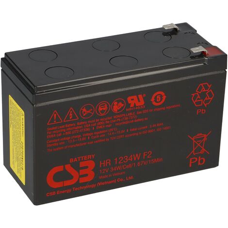 CSB Bleiakku 12V 8,4Ah HR 1234W F2 12V 34W 1,67V/15Min AGM Blei Accu Hochstrom