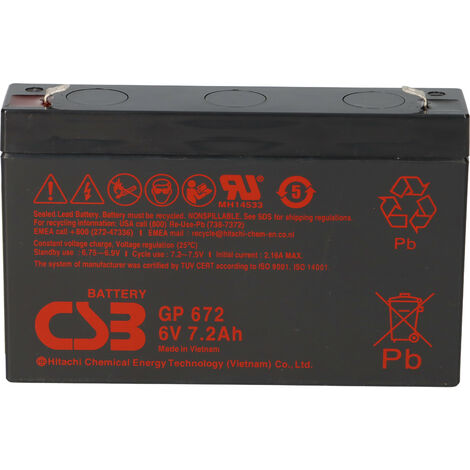 CSB Bleiakku 6V 7,2 Ah GP672F1 wartungsfrei AGM Bleibatterie
