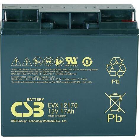 csb EVX 12170 batterie AGM 12 V 17 Ah noire