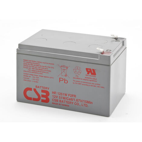CSB Hochstrom Bleiakku HR1251W 12V 51W - 12Ah Faston 6,3mm