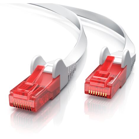 CSL Cat 6 Flachband LAN Kabel - mehrfach geschirmt - UTP Gigabit - 1000 Mbit/s - Patchkabel Flachkabel - Netzwerkkabel - 25m