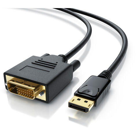 CSL DisplayPort Video-Kabel, 20 Pins, DVI-D, Monitorkabel, HDCP und EDID Zertifiziert, FHD Ausflösung - 2m