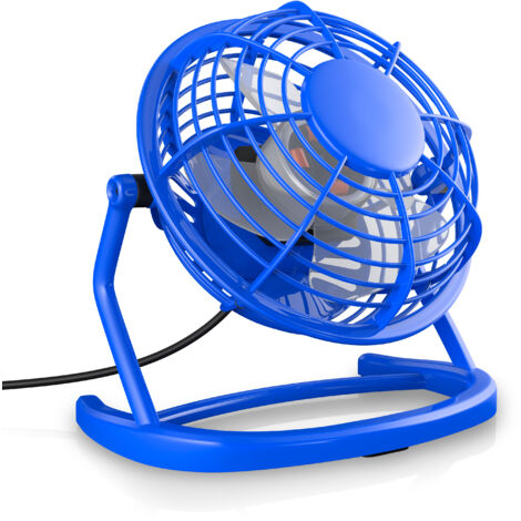 CSL Mini USB-Ventilator, Tischventilator neigbar, An/Aus-Schalter, optimal für den Schreibtisch, blau