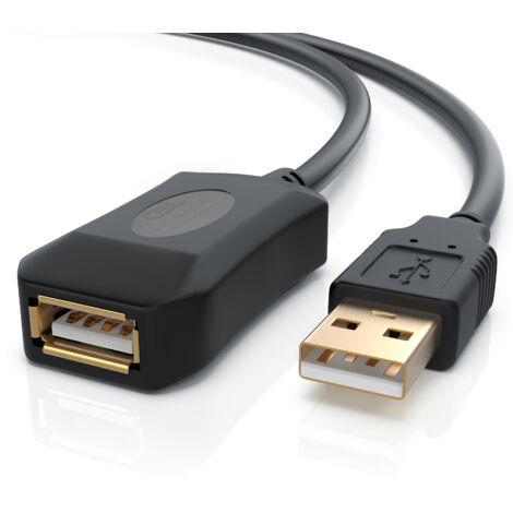 CSL USB 2.0 Typ A Verlängerungskabel, aktives Repeater Kabel / Verlängerung mit Signalverstärkung - 5m