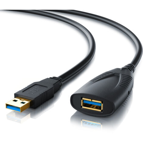 CSL USB 3.0 Typ A Verlängerungskabel, Aktives Repeater Kabel mit Signalverstärkung - 5m