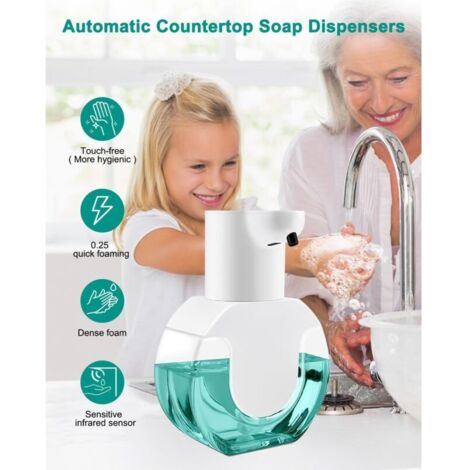 CSPARCV 1 Stück automatischer Seifenspender, 420 ml, Wandmontage, IPX5 wasserdicht, berührungslos, geeignet für Küche und Bad