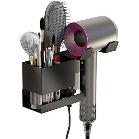CSPARCV 12,7 x 10 x 6,3 cm Metall-Wandhalterung für Haartrockner – Für Haartrockner – Für Dyson Supersonic Haartrockner – Universal – Schwarz