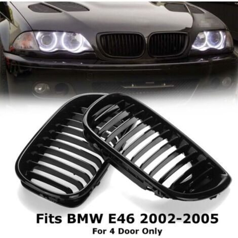 CSPARCV 2 Stück Frontnierengrill in Hochglanzschwarz für BMW 3er E46 Viertürer 02-05
