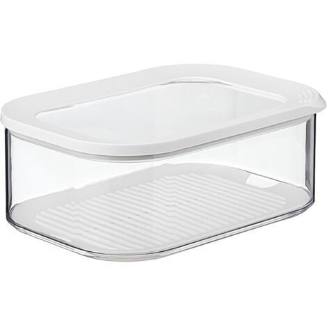 CSPARCV 22,5x18x8,7cm Scatola portaoggetti bianca con coperchio - Per pezzi e fette di formaggio - Contenitore ermetico - Scatola portaoggetti da cucina