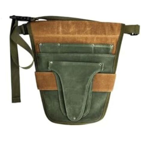 CSPARCV 30x28.5cm Gardening Belt Waist Bag, Canvas Garden Tool Belt Bag with Multiple Waterproof Storage Pockets, Portable for Men and Women, Durable Scissors, Lawnmowers