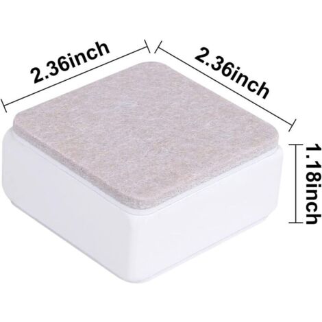 CSPARCV 4 pezzi Rialzi per mobili in acciaio al carbonio da 3 cm, rialzi per letto in acciaio al carbonio da 6 cm, rialzi per mobili alti 3 cm, quadrati bianchi