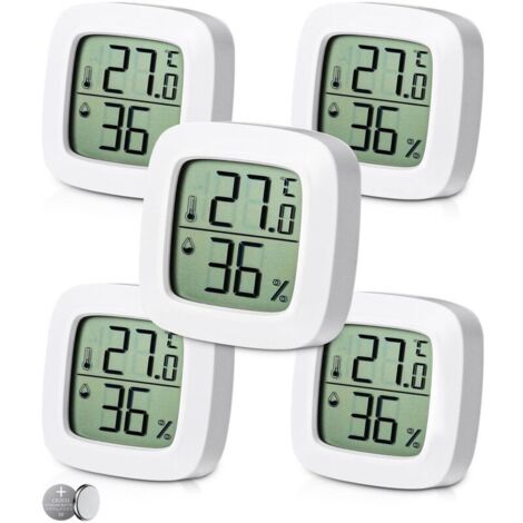CSPARCV 5-Piece Digital Indoor Thermometer Hygrometer Set, Comfort Level Indicator, Small High-Precision Digital Thermometer Hygrometer, Baby Room Thermometer for Living Room, Warehouse, Bedroom