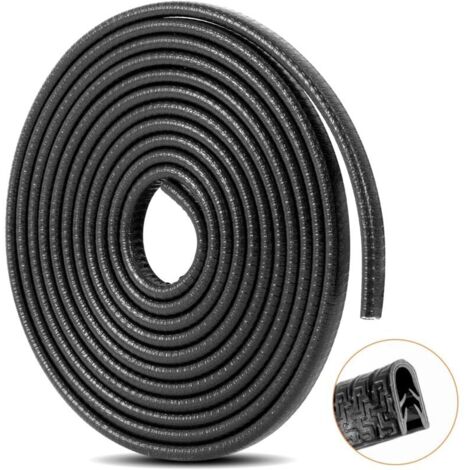 CSPARCV 5M U-Shaped Car Door Edge Protectors, Rubber Anti-Collision Car Door Protector (Black)