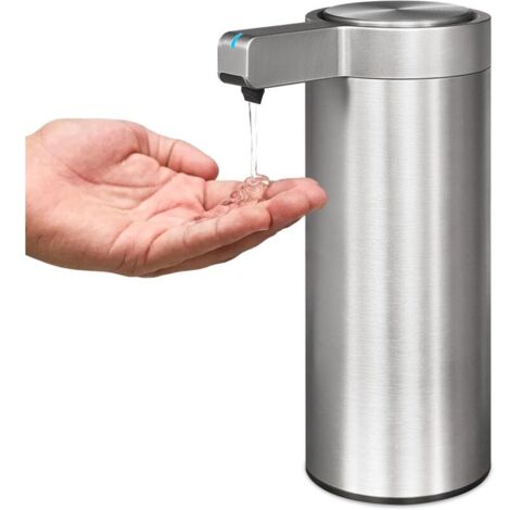 CSPARCV Automatic Soap Dispenser, Stainless Steel with Infrared Sensor, IPX5 Waterproof Electric Soap Dispenser, USB-C Motion Rechargeable (Brushed Silver)
