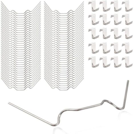 CSPARCV Confezione da 100 clip di fissaggio per vetri di serre con 50 clip di fissaggio per vetri di serre e 50 clip per vetri di serre a forma di Z in acciaio inossidabile