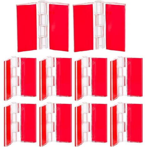 CSPARCV Confezione da 12 cerniere in plastica acrilica trasparente autoadesive per mobili, coperchi di acquari, mobili, espositori (35 x 30 mm)
